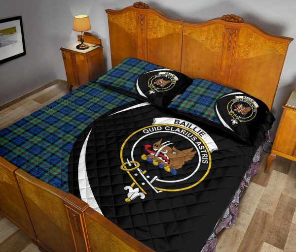 Baillie Ancient Tartan Crest Circle Style Quilt Bed Set Cheap - Image 4
