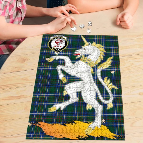 Cockburn Ancient Tartan Crest Unicorn Scotland Jigsaw Puzzles Fashion - Image 3