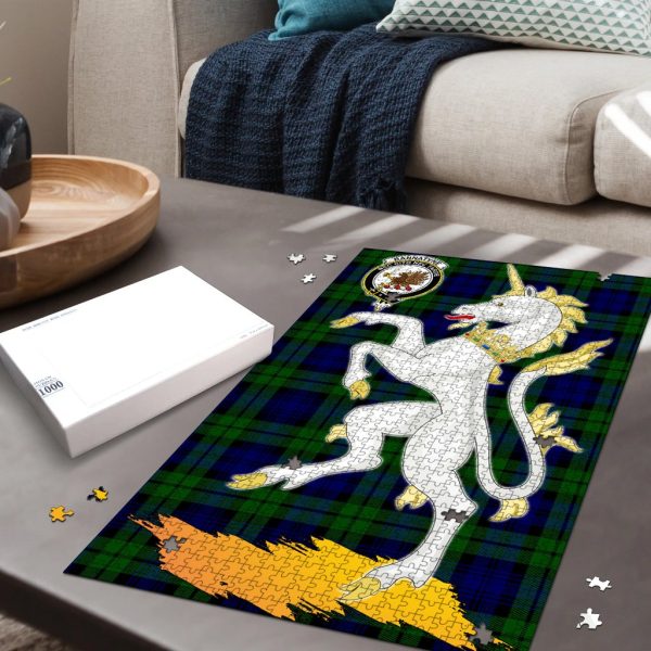 Bannatyne Tartan Crest Unicorn Scotland Jigsaw Puzzles Hot on Sale - Image 2