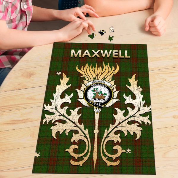 Maxwell Hunting Tartan Crest Thistle Jigsaw Puzzles Online - Image 3