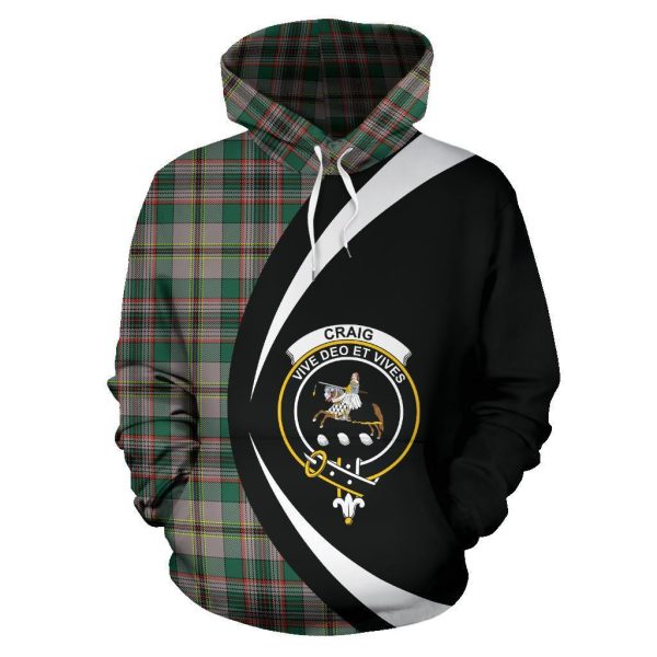 Craig Ancient Tartan Crest Hoodie - Circle Style on Sale - Image 2