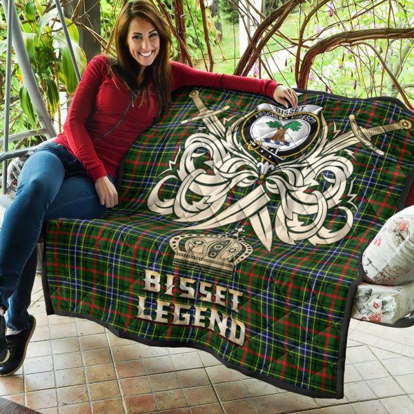 Bisset Tartan Crest Legend Gold Royal Premium Quilt Online now - Image 5