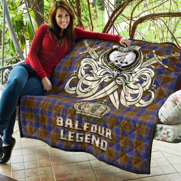 Balfour Modern Tartan Crest Legend Gold Royal Premium Quilt Online - Image 5