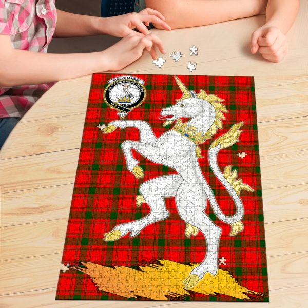 MacQuarrie Modern Tartan Crest Unicorn Scotland Jigsaw Puzzles Fashion - Image 3