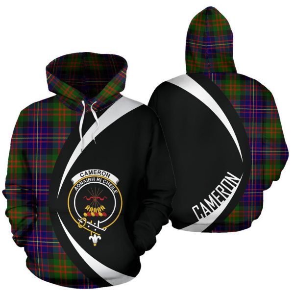 Cameron of Erracht Modern Tartan Crest Hoodie - Circle Style Hot on Sale