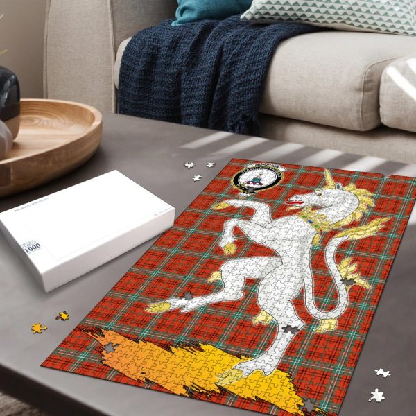 Morrison Red Ancient Tartan Crest Unicorn Scotland Jigsaw Puzzles Online Sale - Image 2