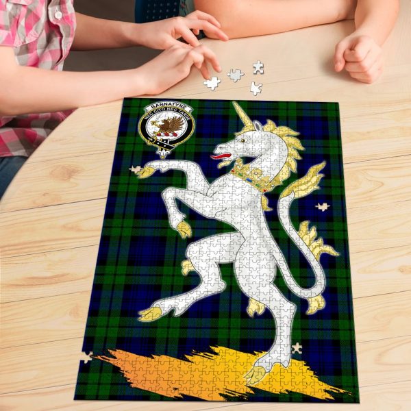 Bannatyne Tartan Crest Unicorn Scotland Jigsaw Puzzles Hot on Sale - Image 3