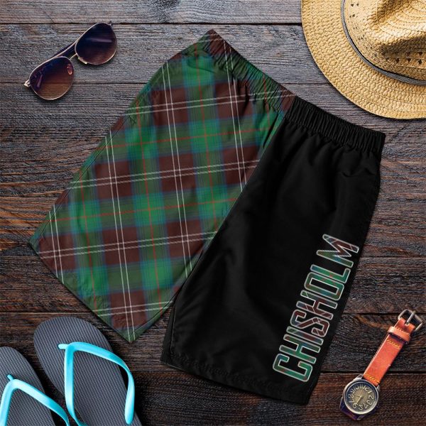 Chisholm Hunting Ancient Tartan Crest Men s Short - Cross Style Online now