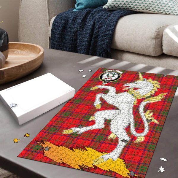 Ross Modern Tartan Crest Unicorn Scotland Jigsaw Puzzles For Cheap - Image 2