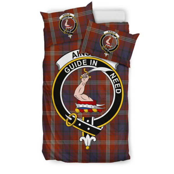Ainslie Family Tartan Crest Bedding Set For Sale - Image 2