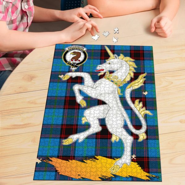Wedderburn Tartan Crest Unicorn Scotland Jigsaw Puzzles Online Sale - Image 3