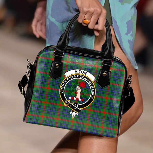 Aiton Family Tartan Crest Shoulder Handbags Online now