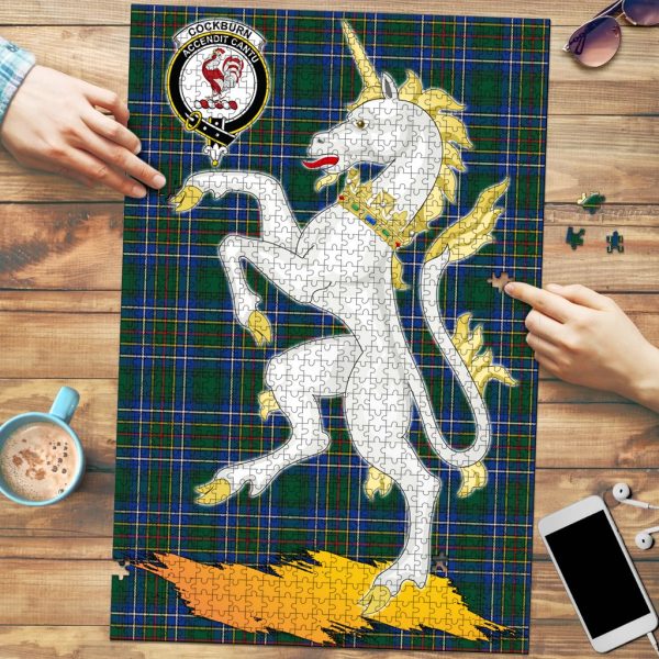 Cockburn Ancient Tartan Crest Unicorn Scotland Jigsaw Puzzles Fashion
