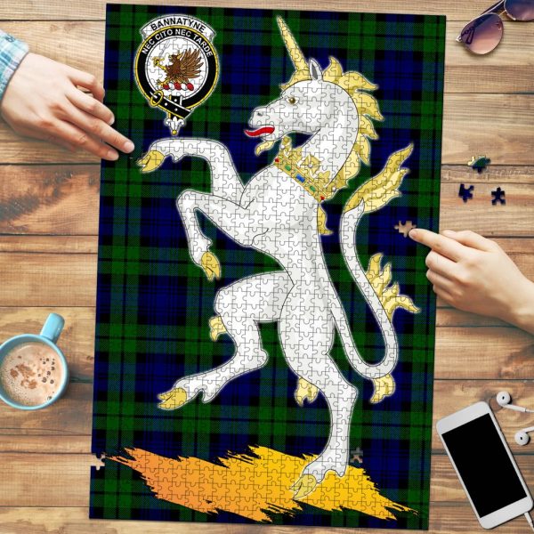 Bannatyne Tartan Crest Unicorn Scotland Jigsaw Puzzles Hot on Sale