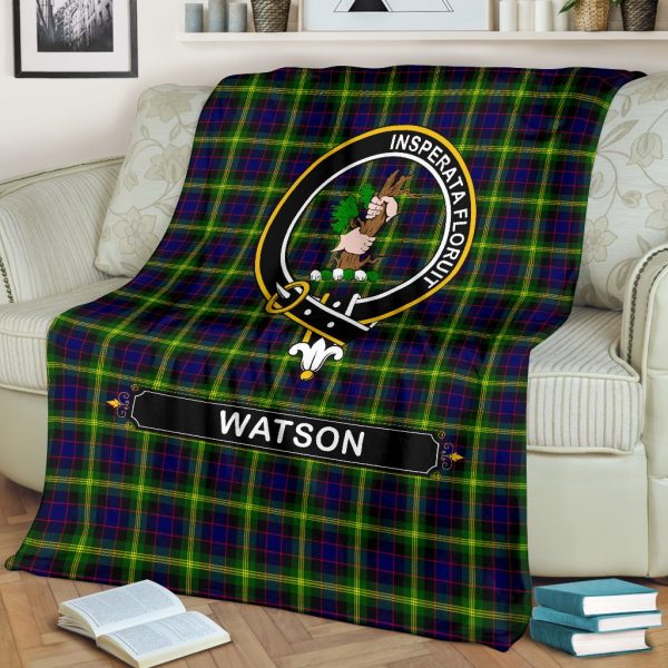 Watson Family Tartan Crest Blanket - 3 Sizes Discount - Image 2