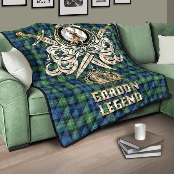 Gordon Ancient Tartan Crest Legend Gold Royal Premium Quilt For Cheap - Image 3