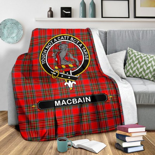 MacBain Family Tartan Crest Blanket - 3 Sizes Sale - Image 3