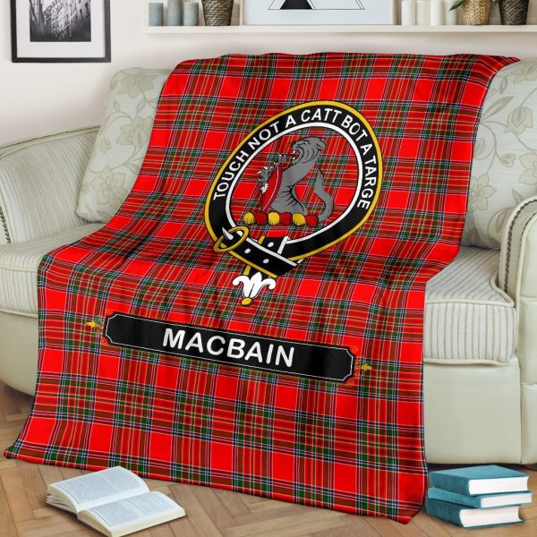 MacBain Family Tartan Crest Blanket - 3 Sizes Sale - Image 2