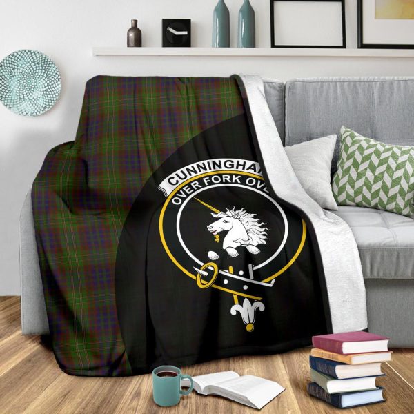 Cunningham Hunting Modern Tartan Crest Blanket - 3 Sizes Cheap - Image 4