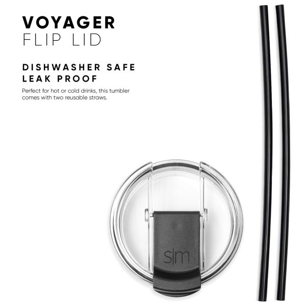 Voyager Tumbler with Clear Flip Lid & Straw For Discount - Image 4